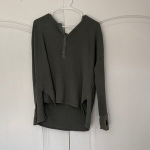 OFFLINE by Aerie Green Waffle Top